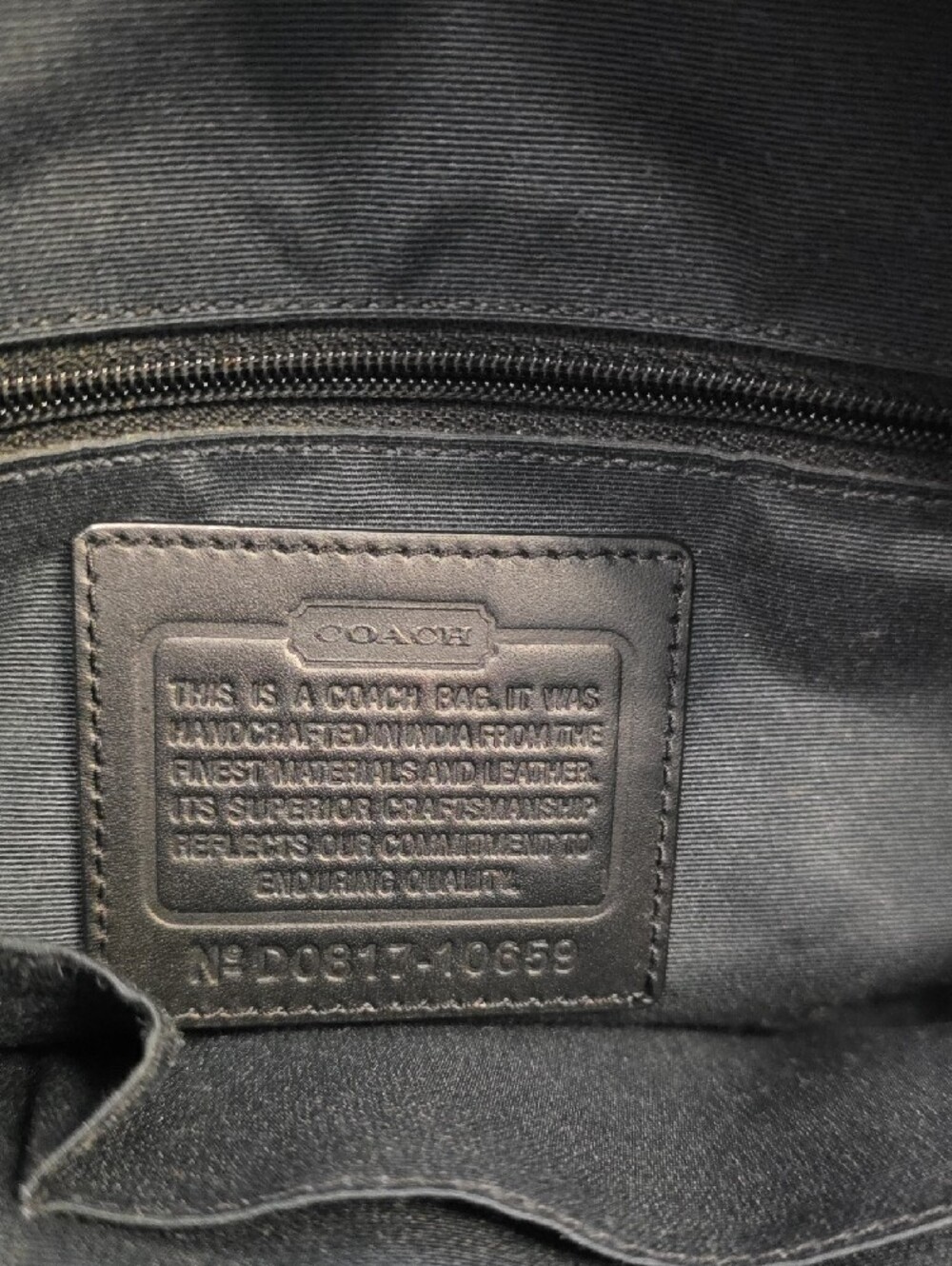 Coach Black Signature Canvas and Leather Tote - Picture 14 of 15